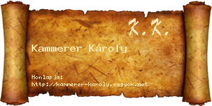 Kammerer Károly névjegykártya